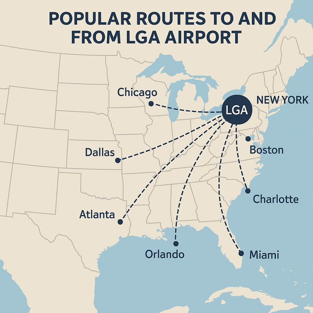 Popular Routes to and from LGA Airport